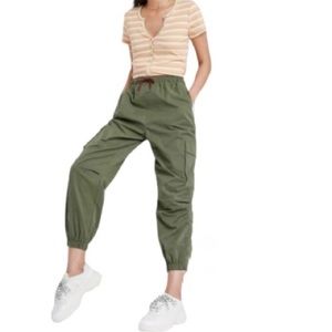 Wild Fable High Rise Track Leisure Jogger Pants Olive Green